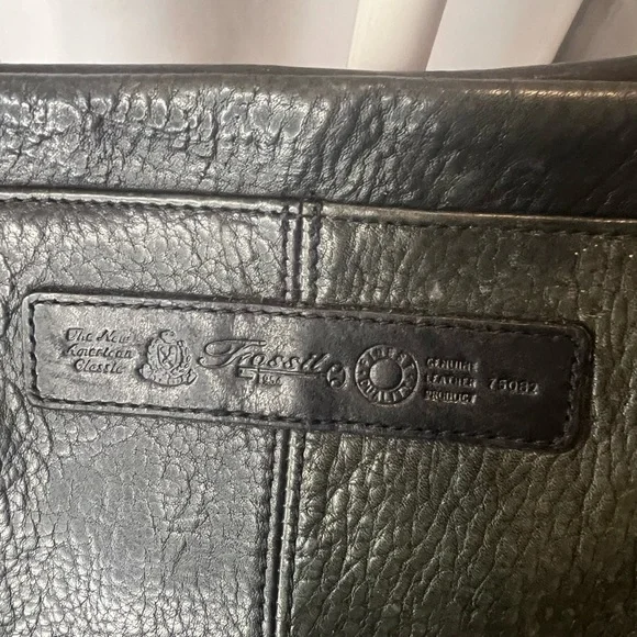 Fossil Bag Black Leather Crossbody Organizer Bag - Picture 4 of 9